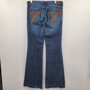 7FAM Dojos Flares Wide Leg Jeans Medium Wash Blue